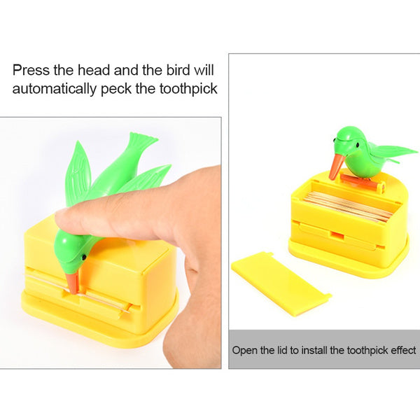 1180 Portable Automatic Bird Toothpick Storage Box 