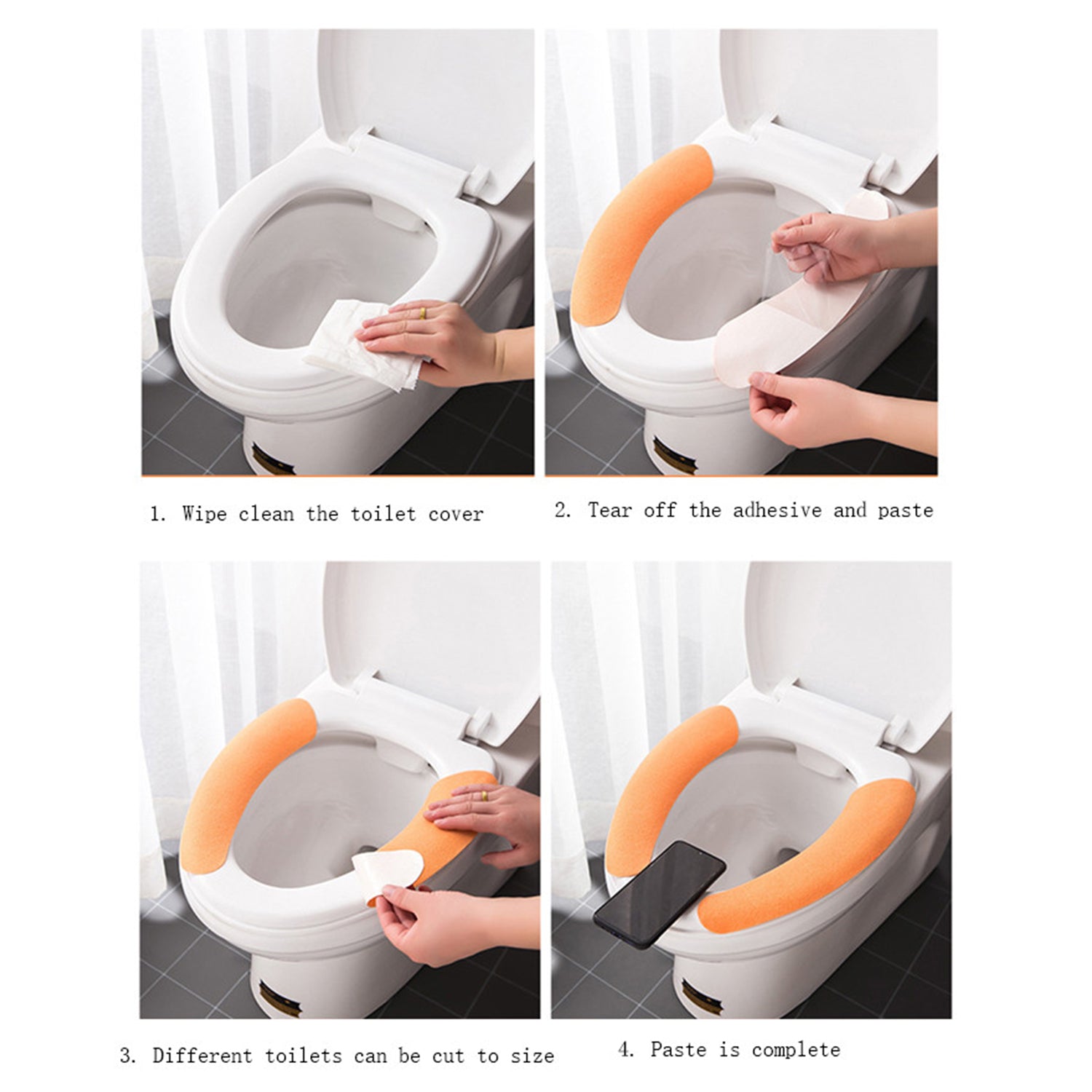 Toilet Seat Cover, Toilet Seat Cushion Soft and Warm Washable Toilet seat Cover Pads Comfortable - Bhavnagar Deodap