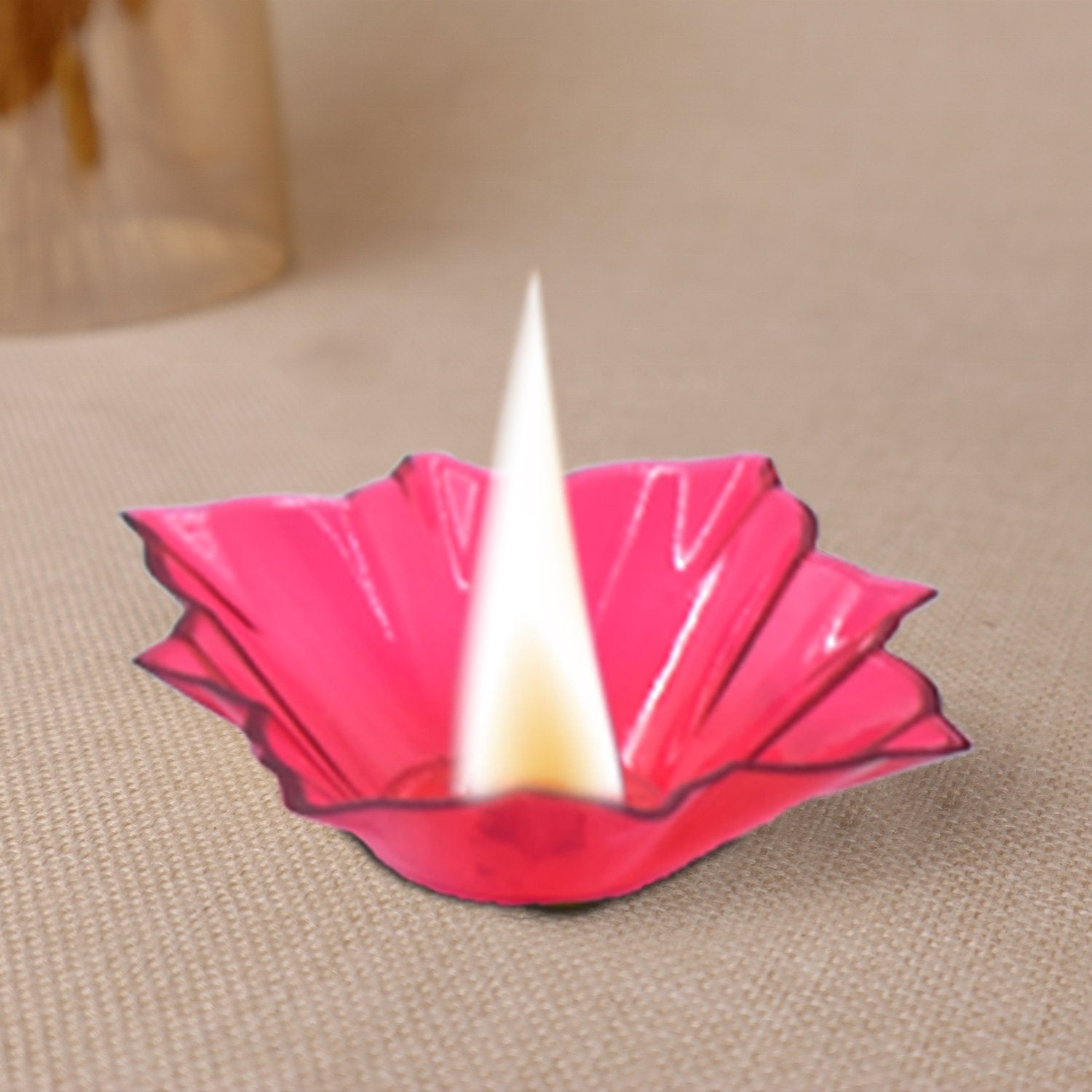 Plastic Candle Cup with Multi Shape Diwali Diya Cup (Multicolor) (12 Pcs Set) - Bhavnagar Deodap