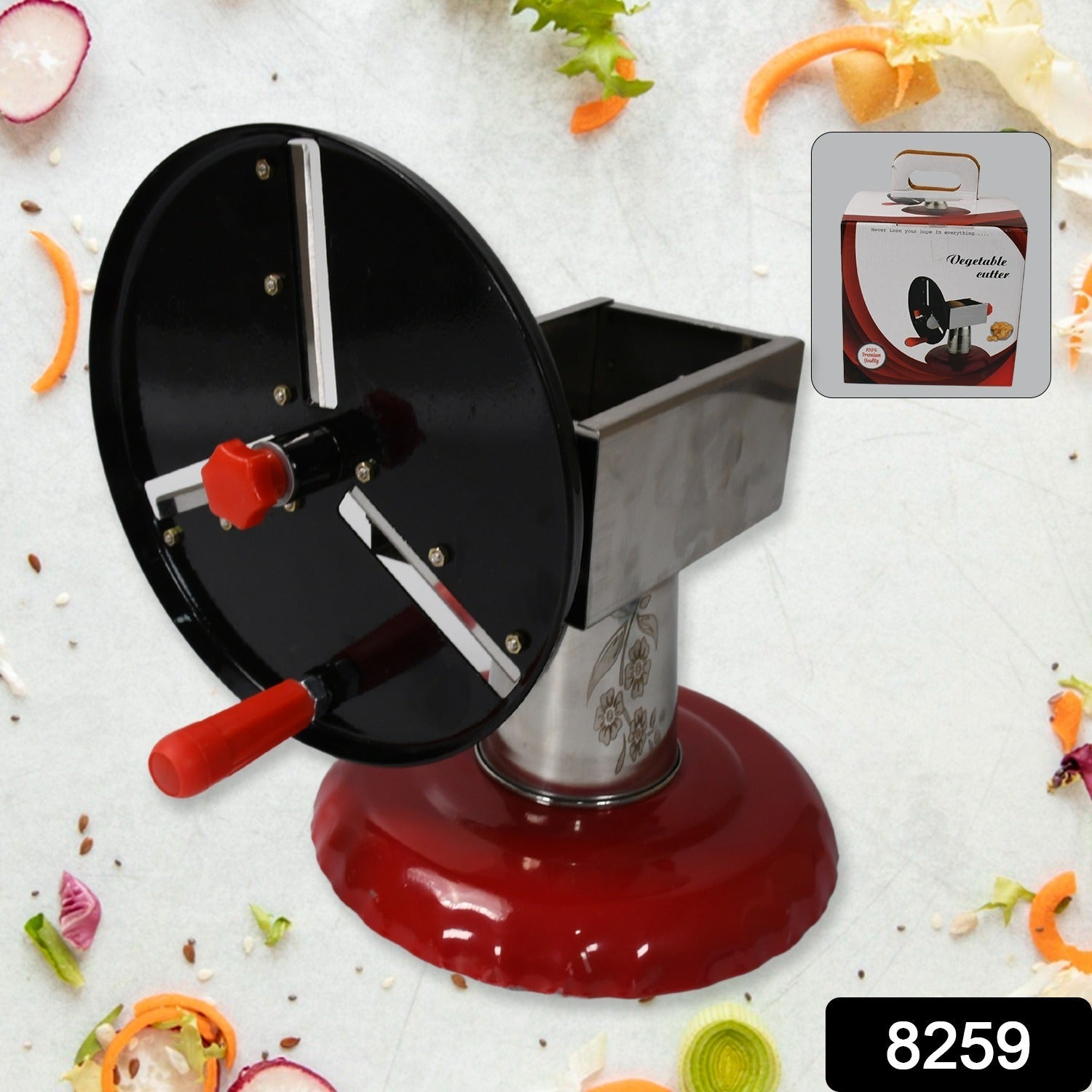 Stainless Steel Chips Maker and Vegetable Slicer for Kitchen Potato Slicer Graters and Chippers. Chips Maker is Suitable for Vegetable Cuttings. Chips Maker Consist Hard Coated Iron Wheel and Stand. - Bhavnagar Deodap