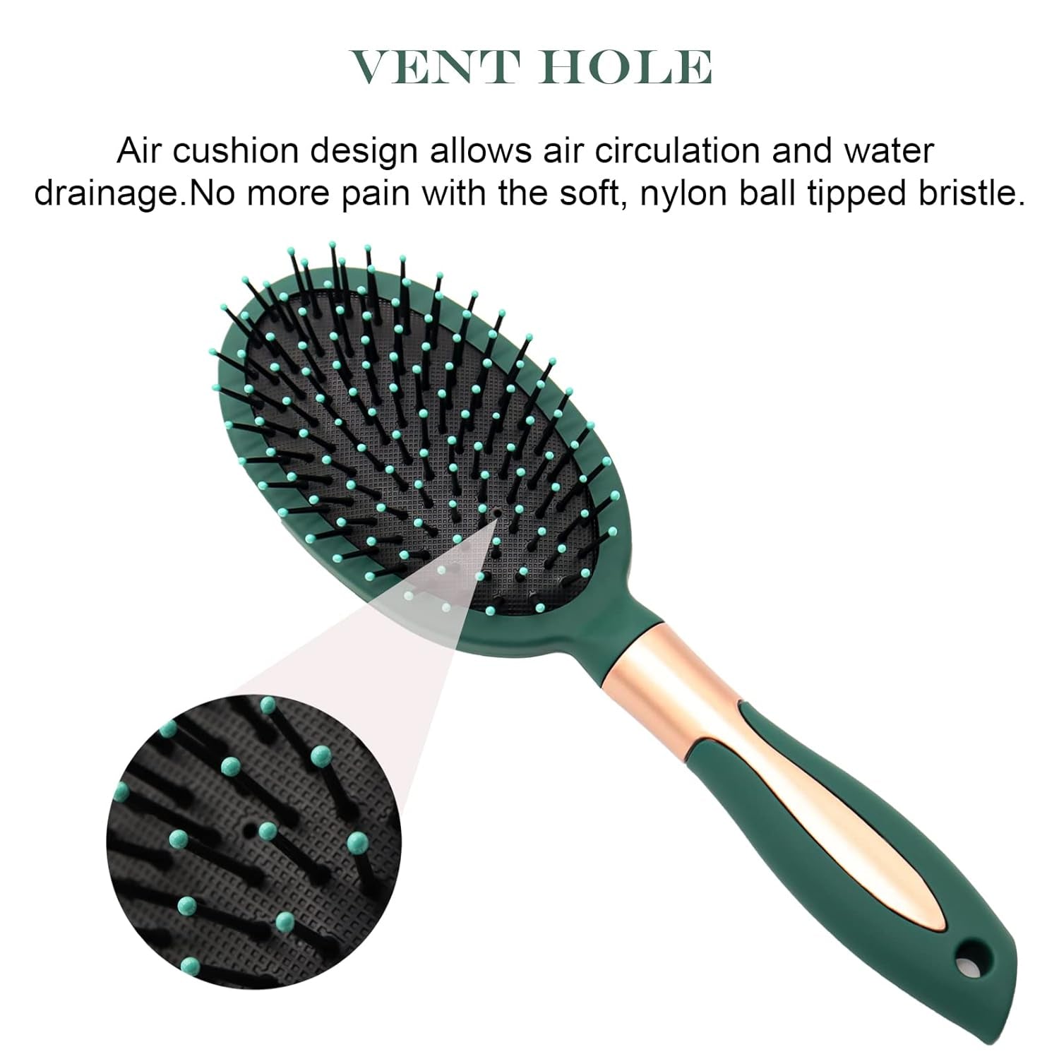 Massage Comb, Air Cushion Massage Hair Brush Ergonomic Matt Disappointment for Straight Curly Hair Cushion Curly Hair Comb for All Hair Types, Home Salon DIY Hairdressing Tool  (1 Pc) - Bhavnagar Deodap