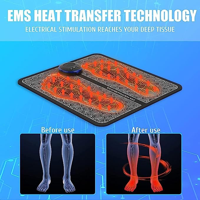 EMS Foot Massager, Electric Feet Massager, Deep Kneading Circulation Foot Booster for Feet and Legs Muscle Stimulator, Folding Portable Electric Massage Machine (Mix Design) - Bhavnagar Deodap