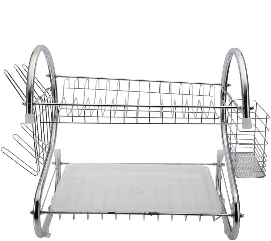 STAINLESS STEEL RECTANGLE DISH DRAINER RACK / BASKET WITH DRIP TRAY - Bhavnagar Deodap