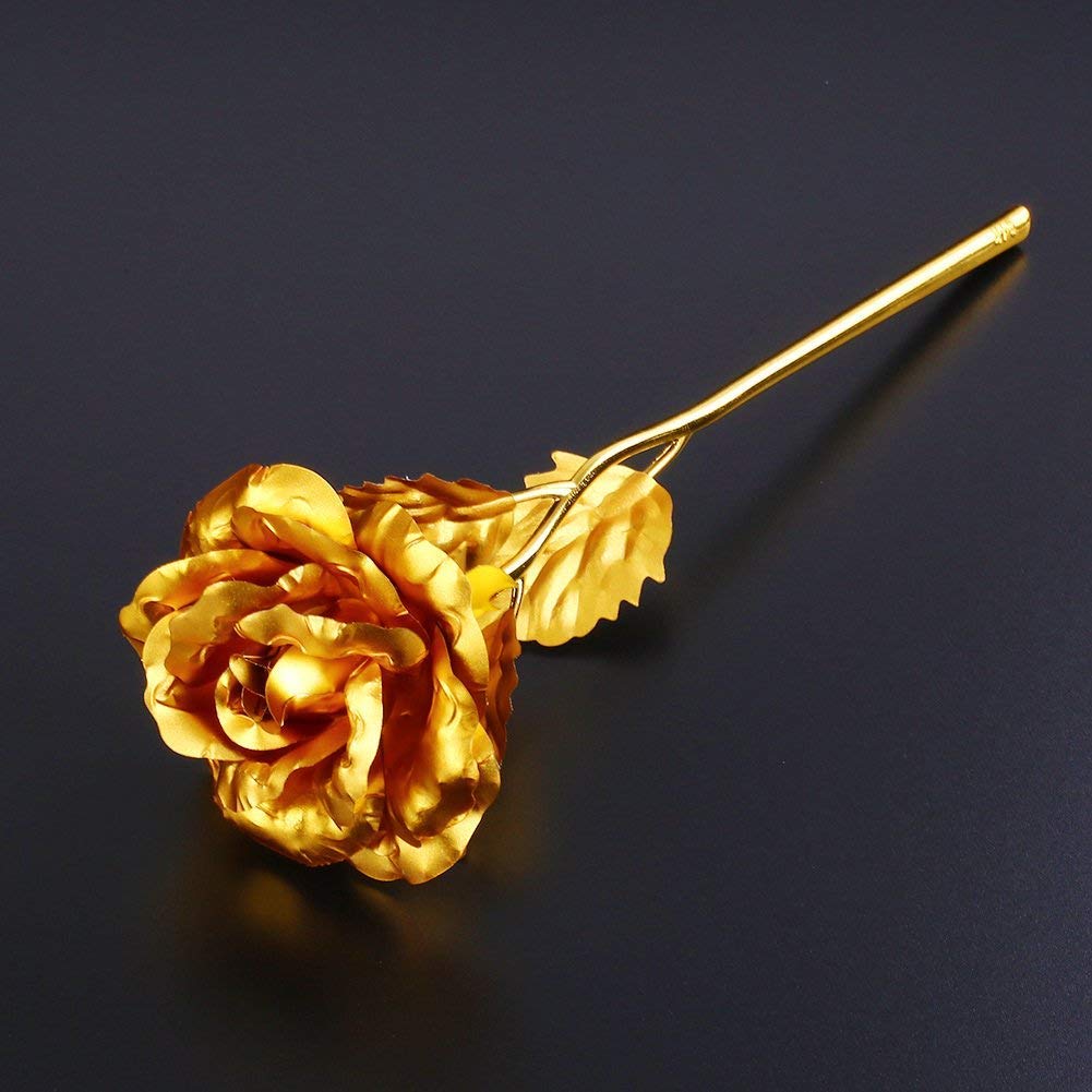 Luxury Decorative Gold Plated Artificial Golden Rose with Premium Box - Bhavnagar Deodap