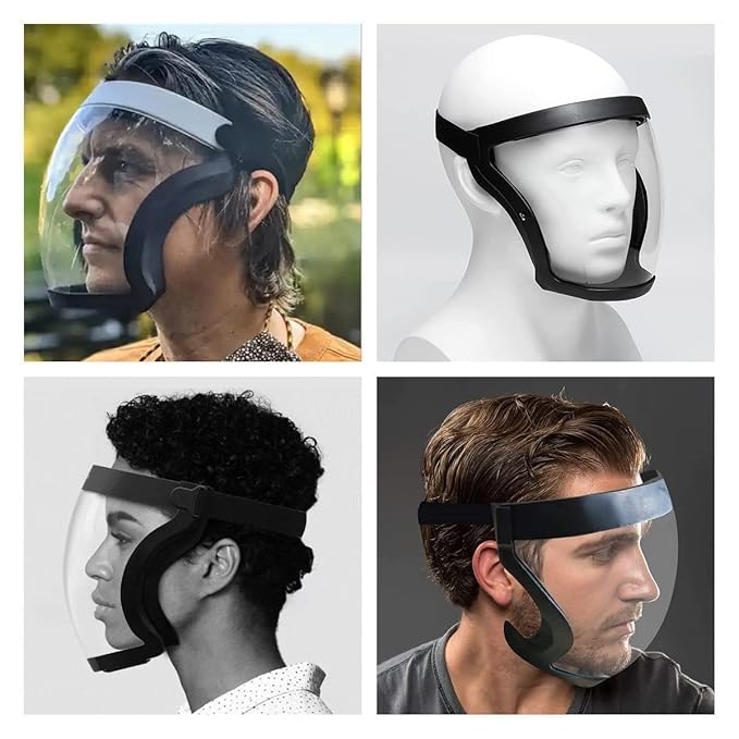 Anti-Fog Full Face Shield Upgraded, Impact & Wind Resistant Cycling Mask with Adjustable Fit, Transparent Protection for Outdoor & Kitchen Use, Heat & Blue Light Blocking - Bhavnagar Deodap