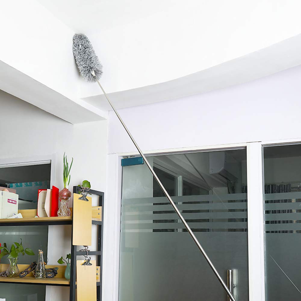 Microfiber Dusters for Cleaning, Telescoping Feather Duster with 100 inches Extendable Handle Pole, Dusting Cleaning Tools for Cleaning High Ceiling, Ceiling Fan, Blinds, Cobwebs, Furniture, Cars - Bhavnagar Deodap