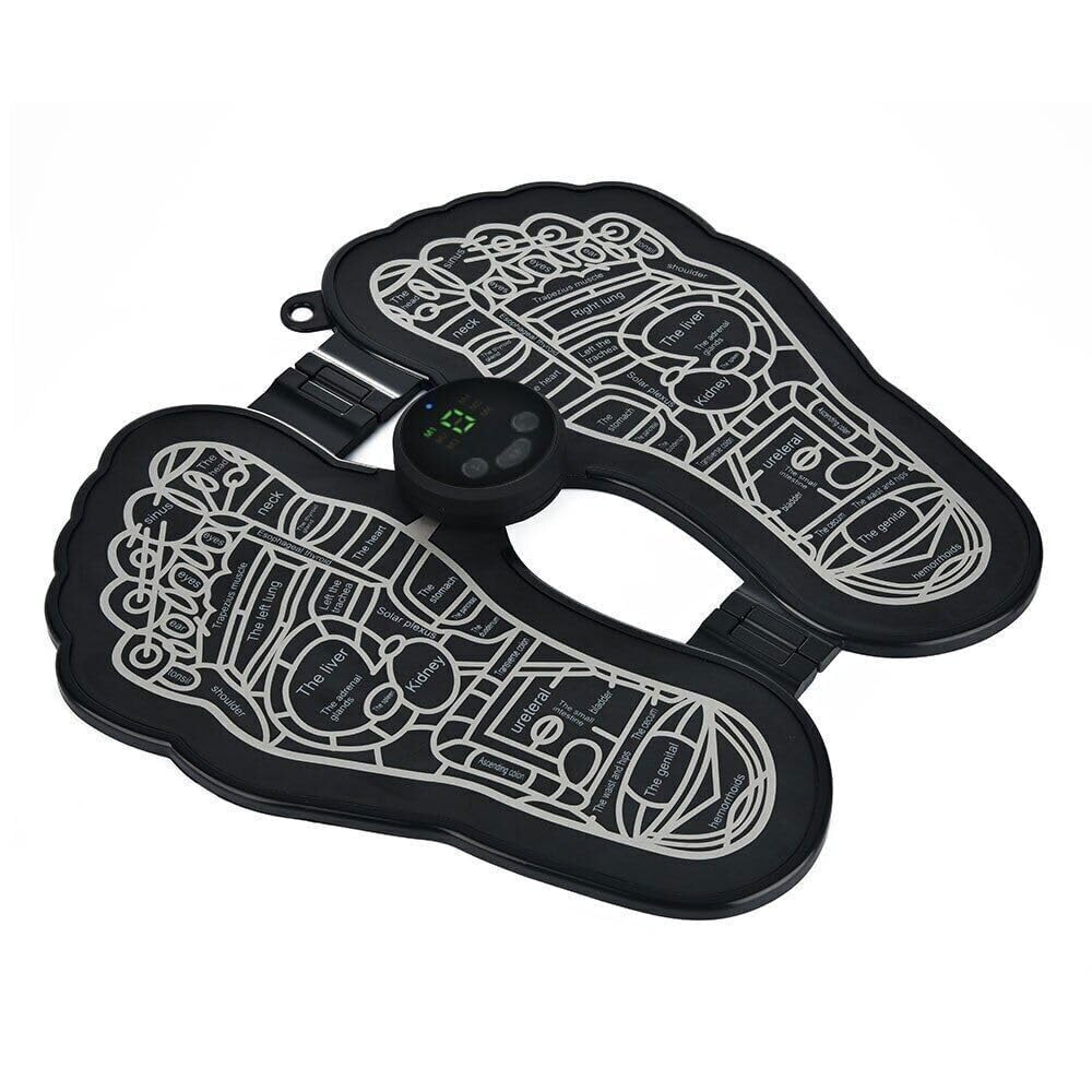 New EMS Foot Massager Mat for Neuropathy - Foot for Pain Plantar Relief,Improve Circulation,Muscle Relaxation,Portable&Rechargeable Feet Heavy PVC Pad with 8 Modes &19 Levels,Black