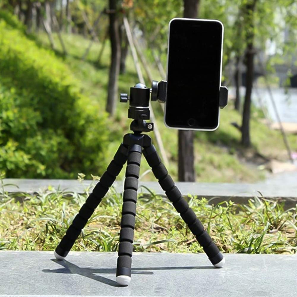 Portable Mini Octopus Tripod Stand with Phone Holder for Live Selfie, Mobile Phone Portable and Adjustable Stent - Bhavnagar Deodap