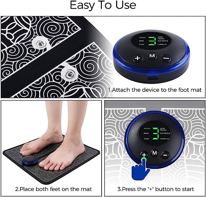 EMS Foot Massager, Electric Feet Massager, Deep Kneading Circulation Foot Booster for Feet and Legs Muscle Stimulator, Folding Portable Electric Massage Machine (Mix Design) - Bhavnagar Deodap