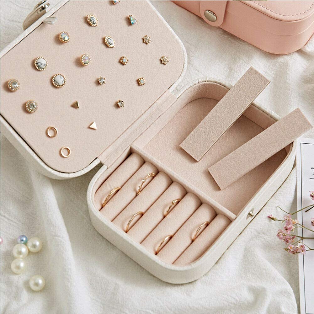 Leather Jewellery Organisers Box Jewelry Organizer for Women Travel Ring, Pendant, Earring, Necklace Storage Box - Bhavnagar Deodap