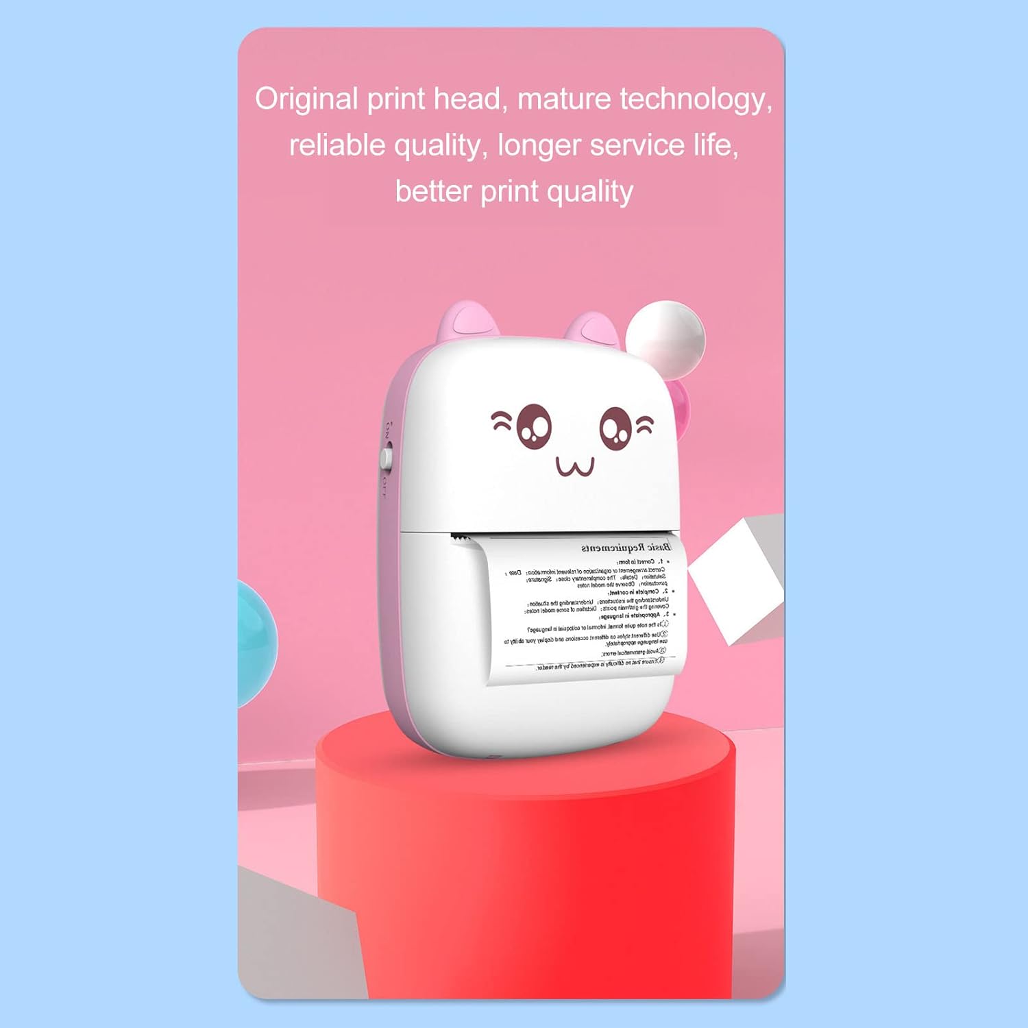 Pocket Mini Printer, Mobile Phone Bluetooth Connection Wireless Mini Thermal Printer with Android or iOS APP for Pictures, Portable Smart Printer,Contains 1 Rolls Thermal Paper, with Fast Paper Output for Photo Image - Bhavnagar Deodap