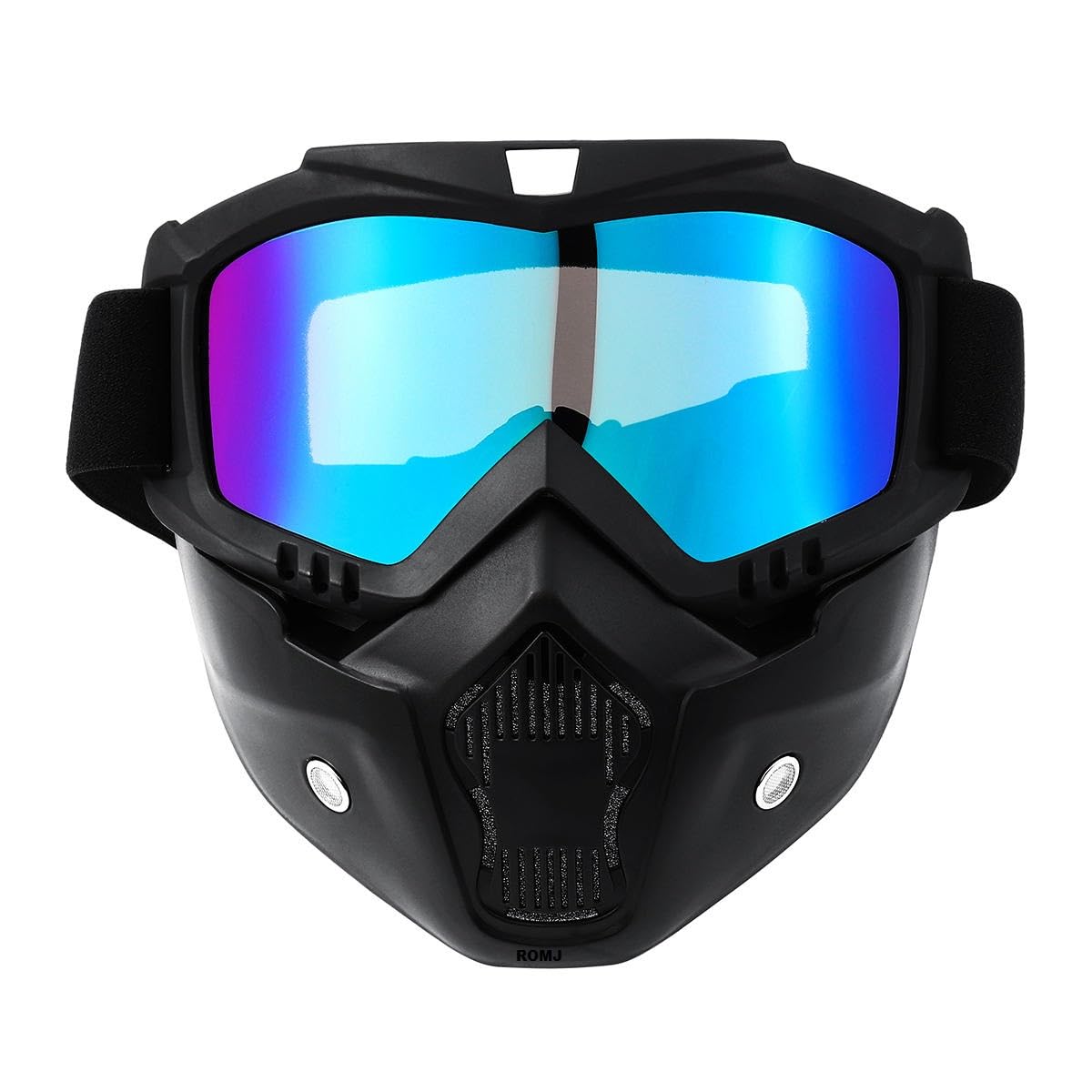Motorcycle Goggle Mask Anti Scratch Uv Protective Face Mask, Bike Riding Goggles With Detachable Adjustable Elastic Strap For Helmet - Rainbow Visor - Bhavnagar Deodap