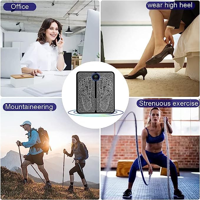 EMS Foot Massager, Electric Feet Massager, Deep Kneading Circulation Foot Booster for Feet and Legs Muscle Stimulator, Folding Portable Electric Massage Machine (Mix Design) - Bhavnagar Deodap