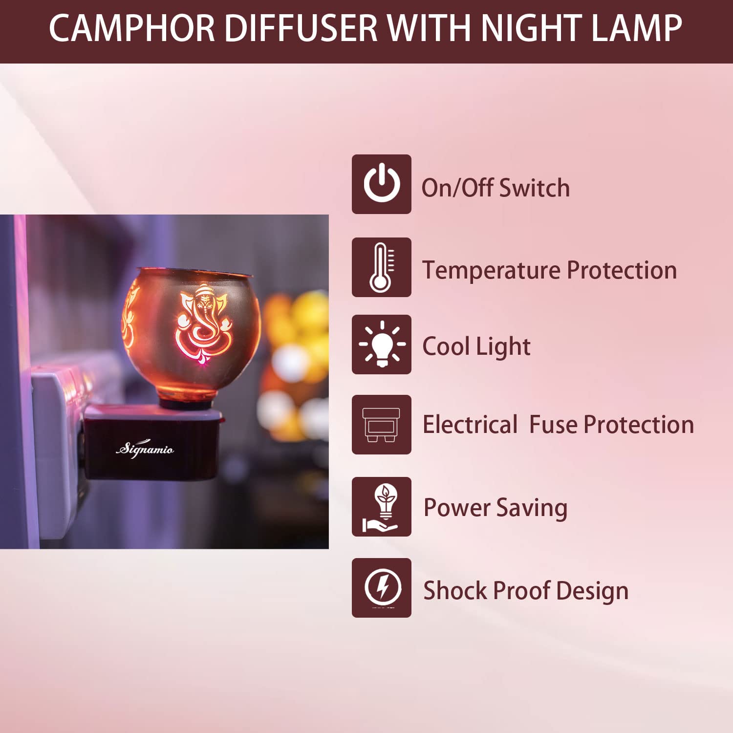 Multipurpose Incense Aroma Dhoop Karpur Kapoor Dani Camphor Burner Diffuser Machine Stand Electrical Night Lamp for Home,Office - Bhavnagar Deodap