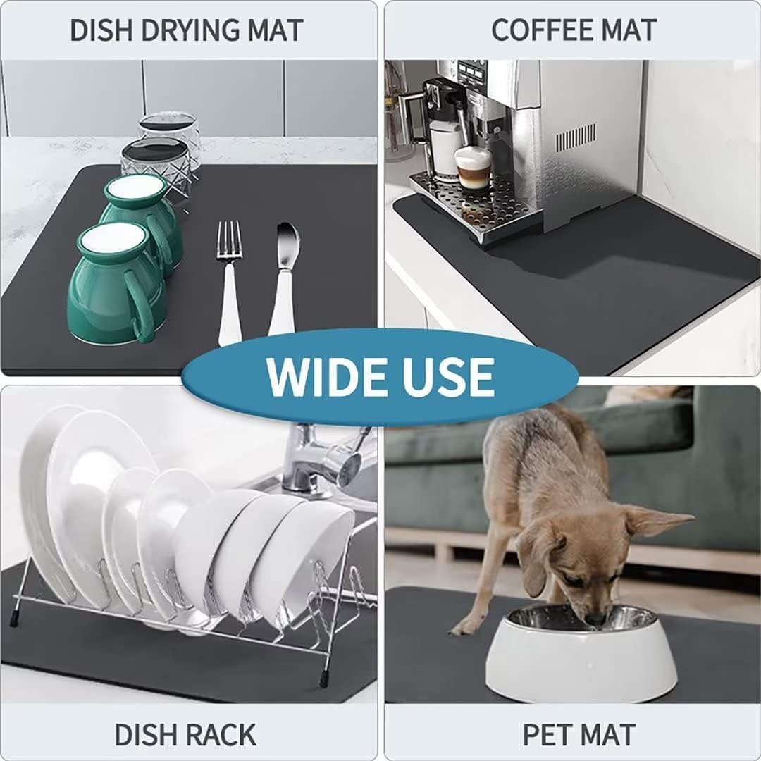 Kitchen Mat for Wet Utensil, Utensil Drying mat, Dish Drying Mat, Water Absorbing mat for Kitchen, Kitchen Super Absorbent Draining mat - Bhavnagar Deodap