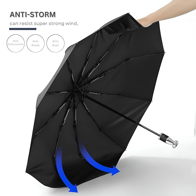 Automatic Open Golf Umbrella, Extra Large Oversize Windproof Waterproof Stick Umbrellas for Rain Umbrella for Men and Women and Family