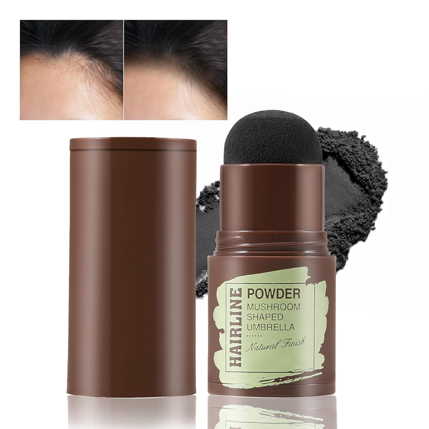 Hairline Powder Stick,Hair Shadow Powder Root Touch Up Powder, Waterproof Hair Shading Sponge Pen Hair Filler Powder For Cover Gray Hair Root, Hair Touch-Up, Thin Hair (BLACK)(brown)(4 gram) - Bhavnagar Deodap