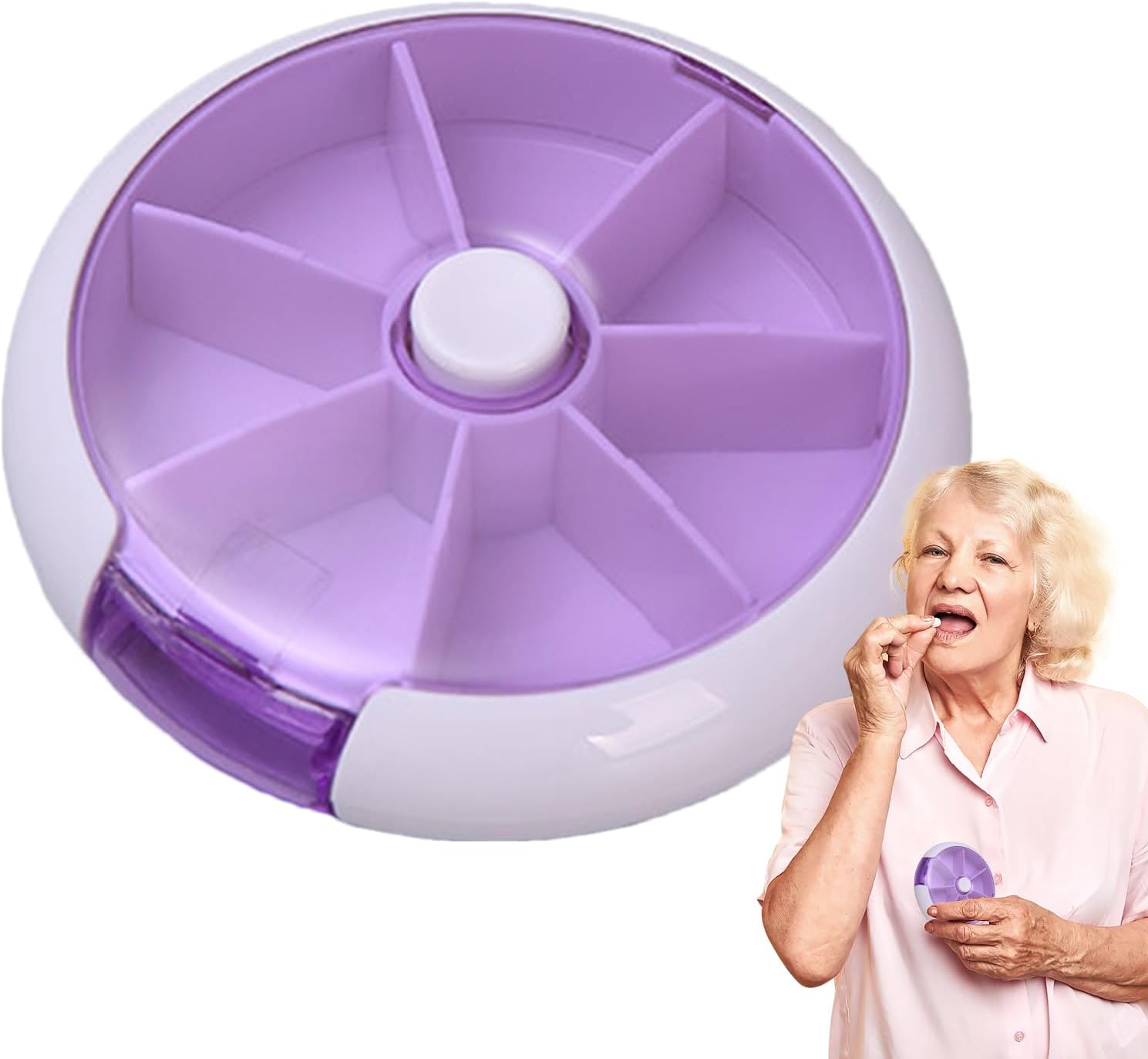 Pill Box Medicine Dispenser 7-Day Week Weekly Whee Cute Portable fruit style 7 grid seal rotation Pill Organizer Medicine Box (1 Pc) - Bhavnagar Deodap