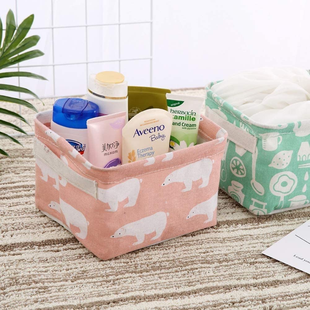 Foldable Multipurpose Storage Box Small Canvas Fabric Organizer Baskets - Bhavnagar Deodap