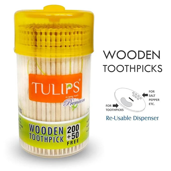 Tulips Disposable Wooden Toothpicks - Bhavnagar Deodap