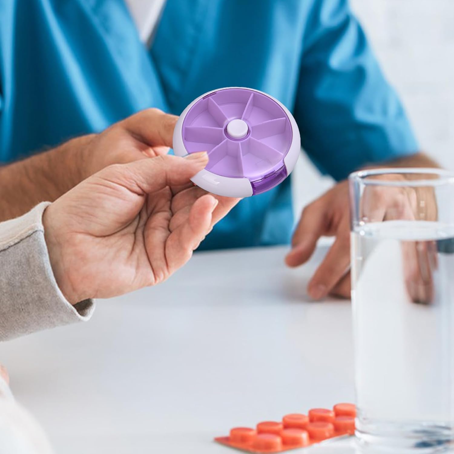 Pill Box Medicine Dispenser 7-Day Week Weekly Whee Cute Portable fruit style 7 grid seal rotation Pill Organizer Medicine Box (1 Pc) - Bhavnagar Deodap