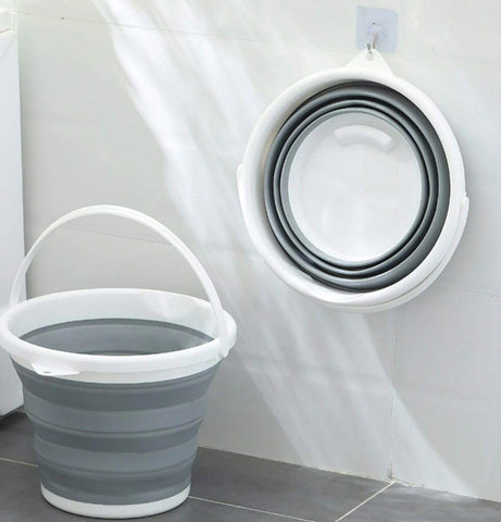 Portable Foldable Silicone Bucket for Camping, Travel, Car Washing, Home/Outdoor/Garden Activities Small Spaces - Folding, Lightweight & Easy to Bring & Store (Multicolor) (5 L)