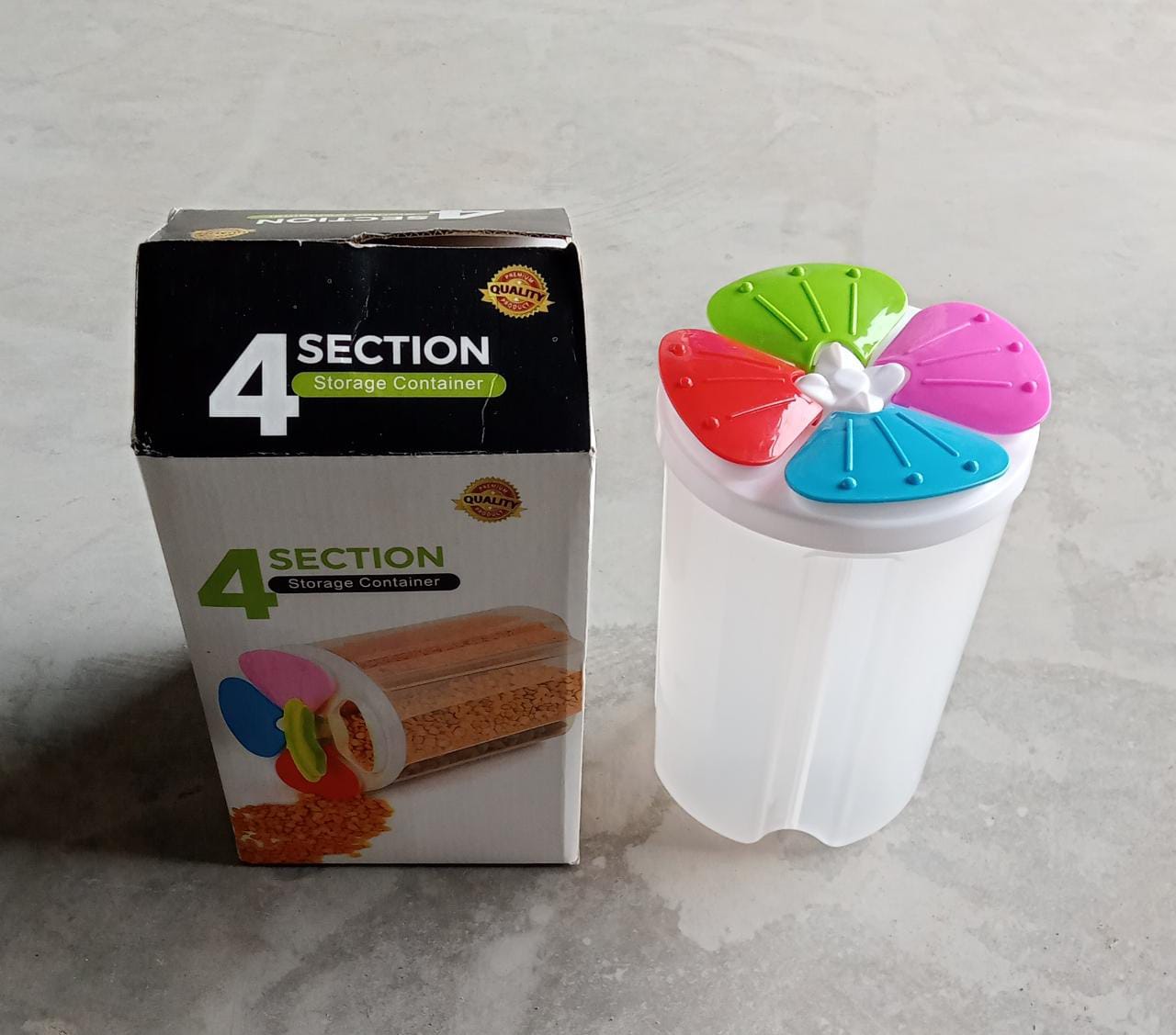 4 Section Storage containers airtight Transparent Food Plastic Storage Container - Bhavnagar Deodap