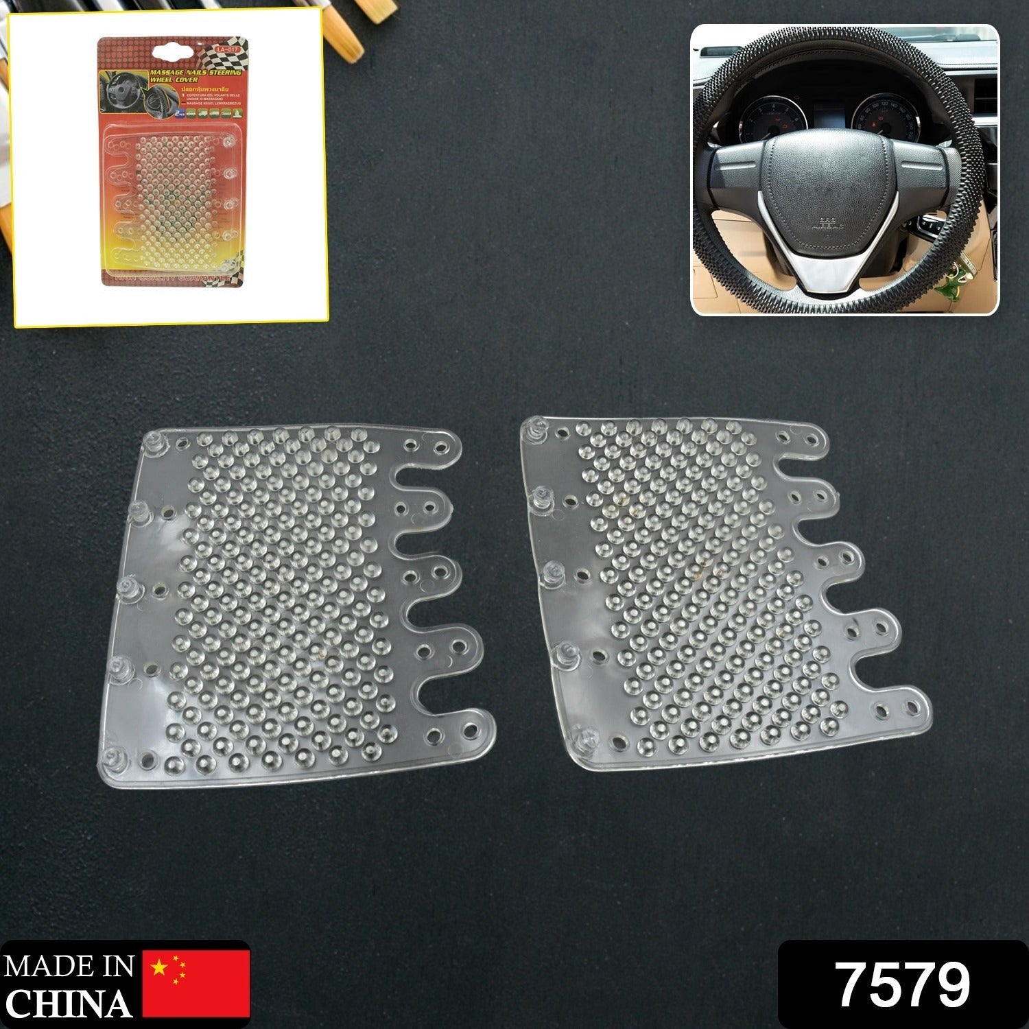 Silicon Car Massage Steering Cover High Quality Suitable For All Car (2 Pc Set) - Bhavnagar Deodap