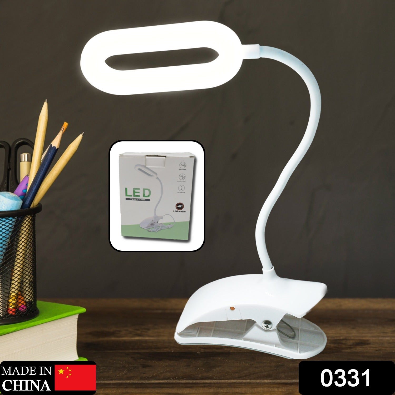STUDY LAMP LED TOUCH ON OFF SWITCH STUDENT STUDY READING DIMMER LED TABLE LAMPS WHITE DESK LIGHT LAMP (Usb Lamp) - Bhavnagar Deodap