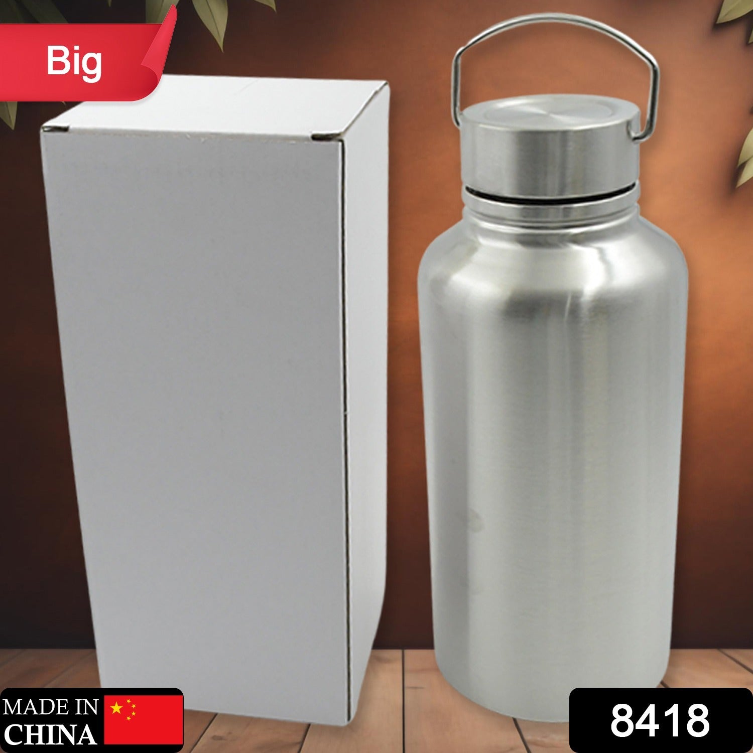 Stainless Steel Water Bottle with Handle (Large): Leak Proof, Hot & Cold, Gym - Bhavnagar Deodap