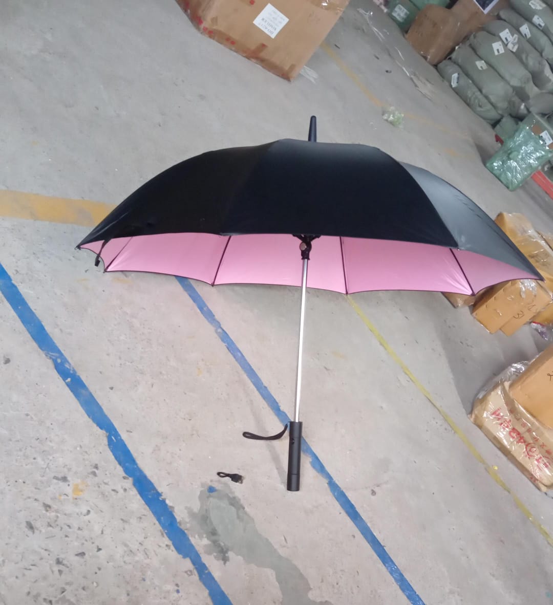 Sun Umbrella With Inside Fan & Power Bank Umbrellas For Summer (1 Pc) - Bhavnagar Deodap