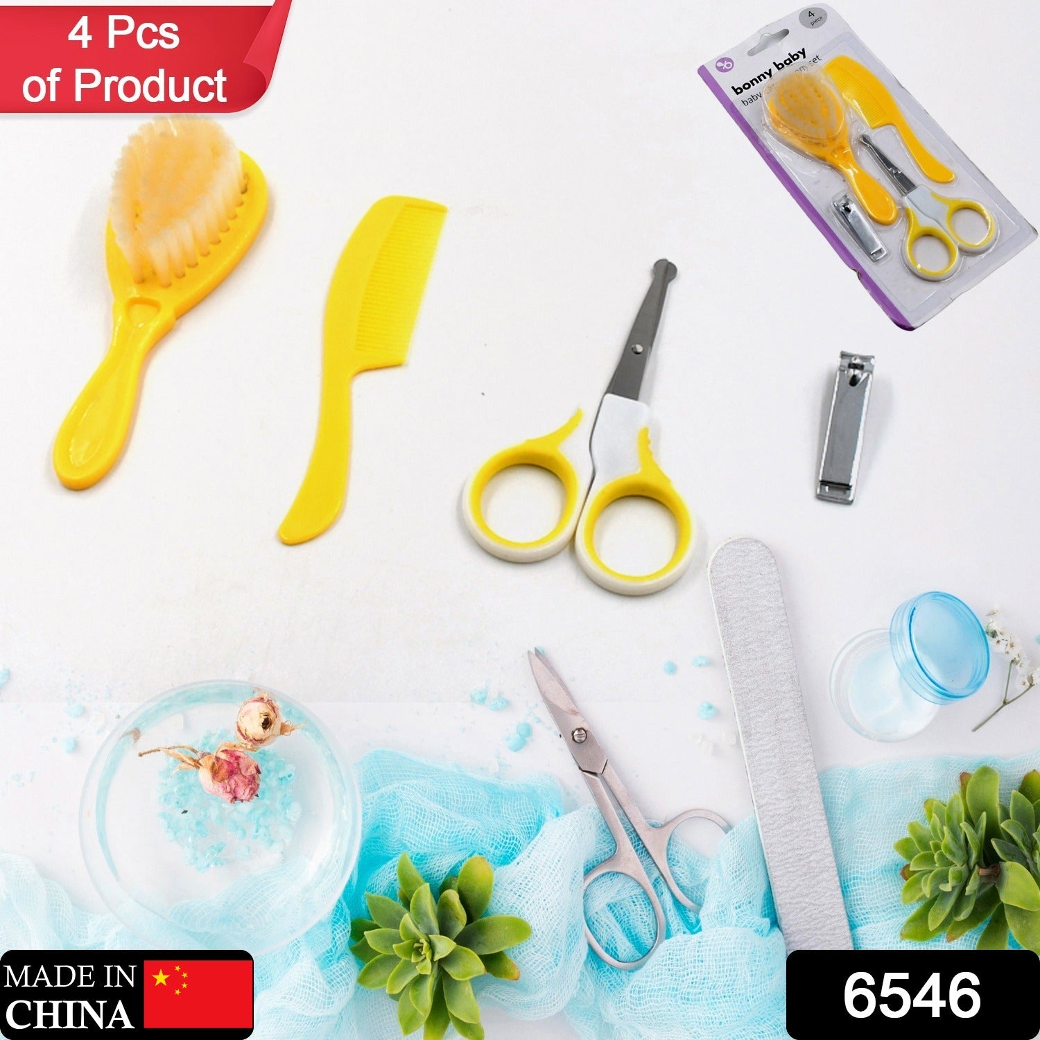 Born Baby Health Care Kit Baby Health Care And Grooming Kit 4 in 1 Nail Clipper Brush Comb Scissors Baby Safety Care Kit (4 Pcs Set) - Bhavnagar Deodap