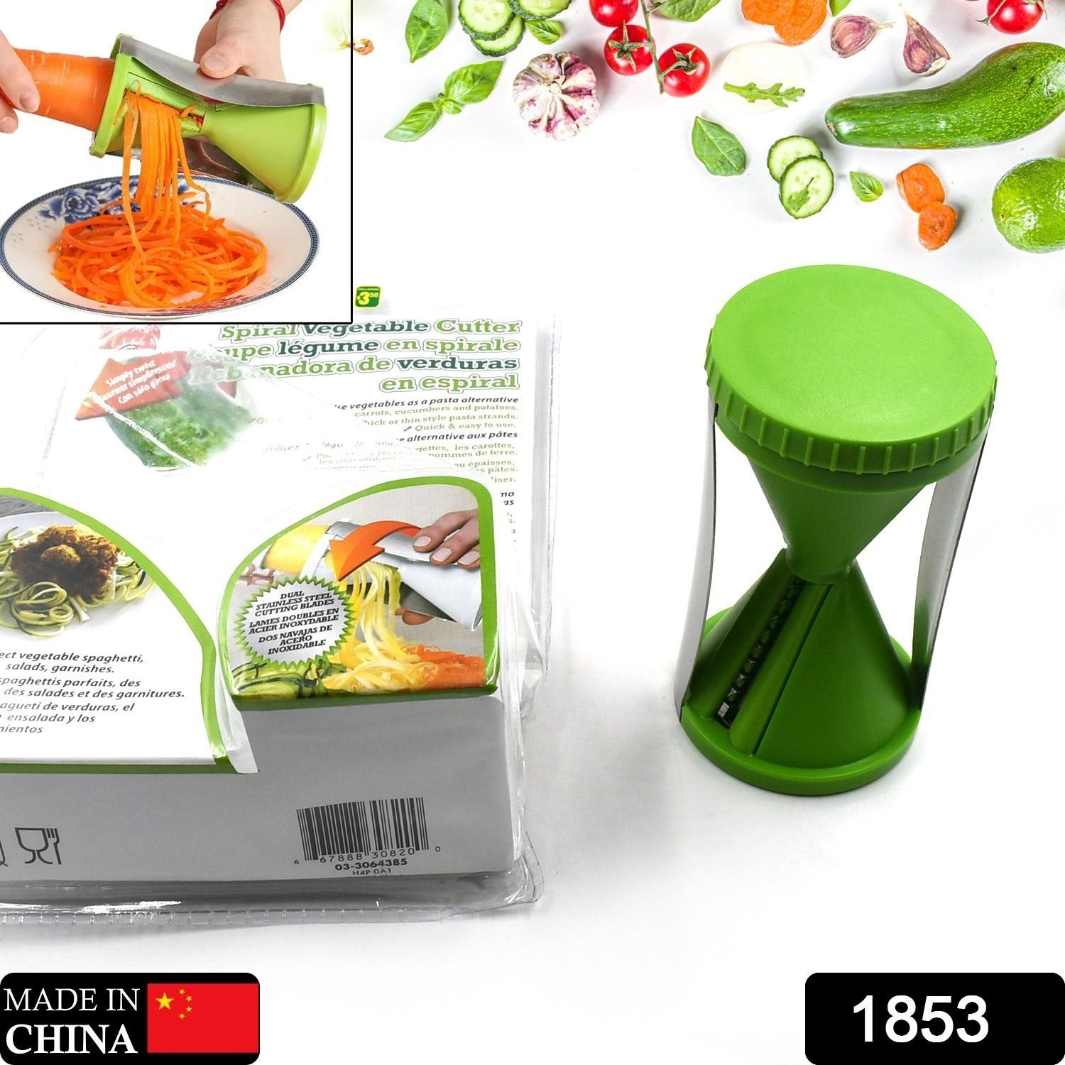 Portable Spiralizer Vegetable Slicer Handheld Spiralizer Peeler Stainless Steel Spiral Slicer For Salad Vegetables Fruit Slicer - Bhavnagar Deodap