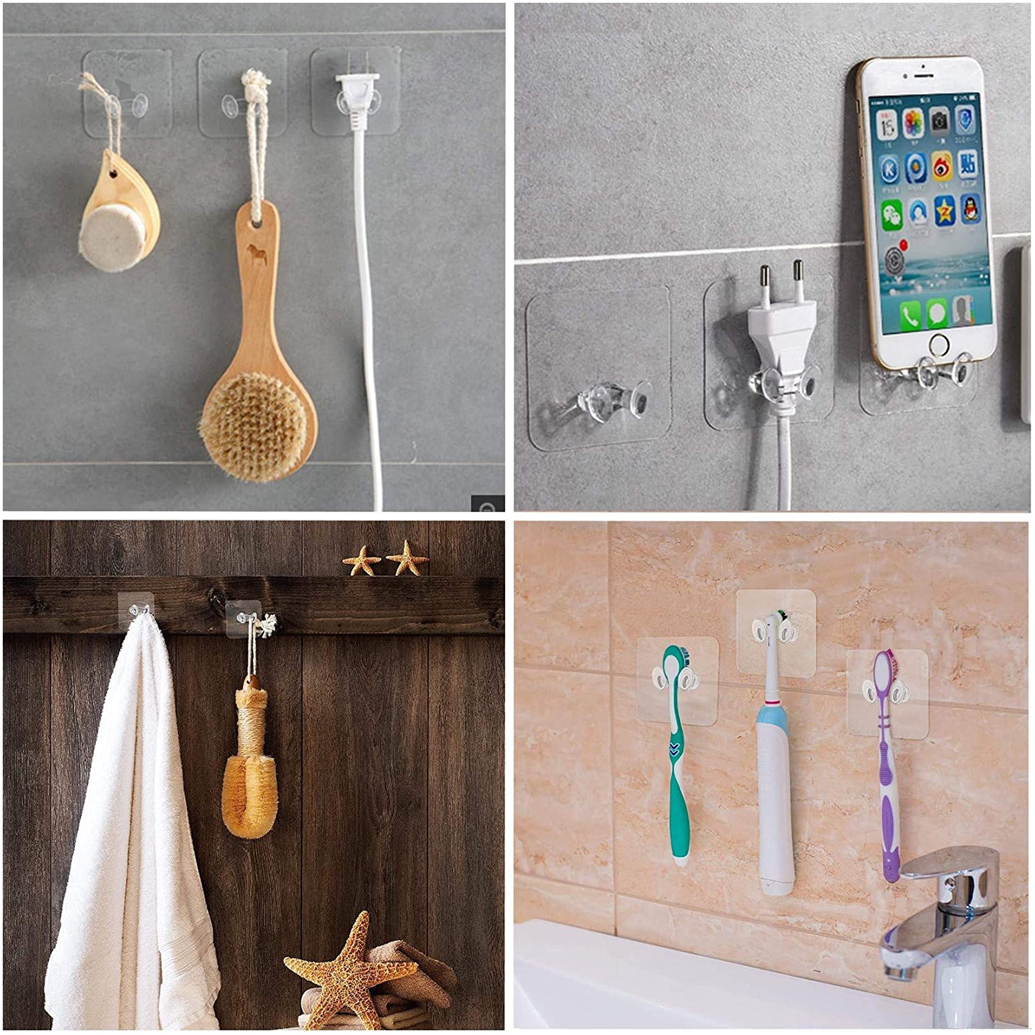 Transparent Multi-Function Wall Storage Hooks - Bhavnagar Deodap