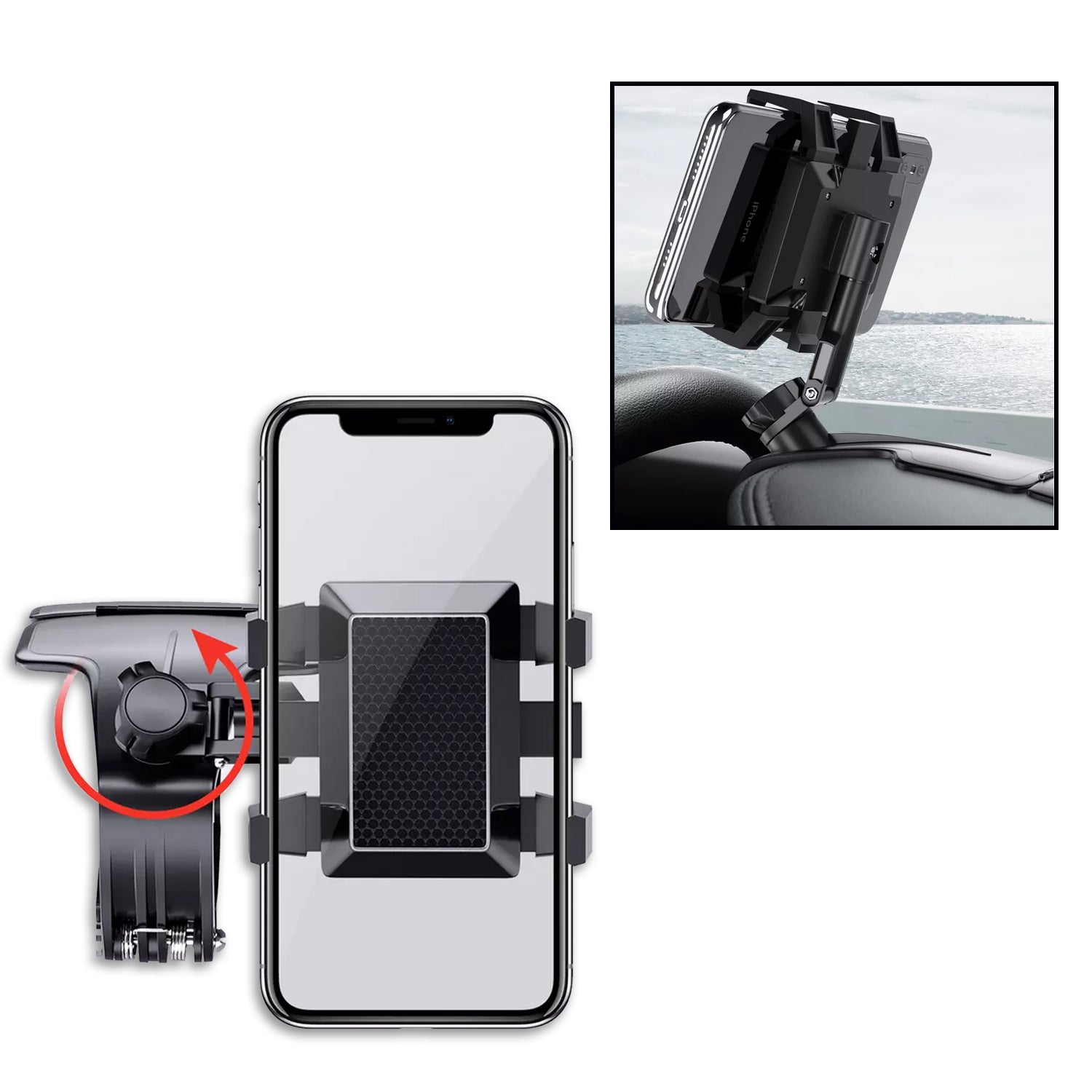 Car Mobile Phone Holder Mount Stand with 360 Degree. Stable One Hand Operational Compatible with Car Dashboard. - Bhavnagar Deodap