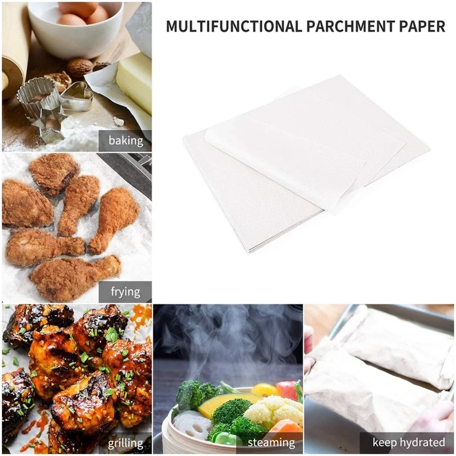 Non-Stick Parchment Paper: Easy Cleanup for Baking, Grilling & More (Microwave & Oven Safe) - Bhavnagar Deodap