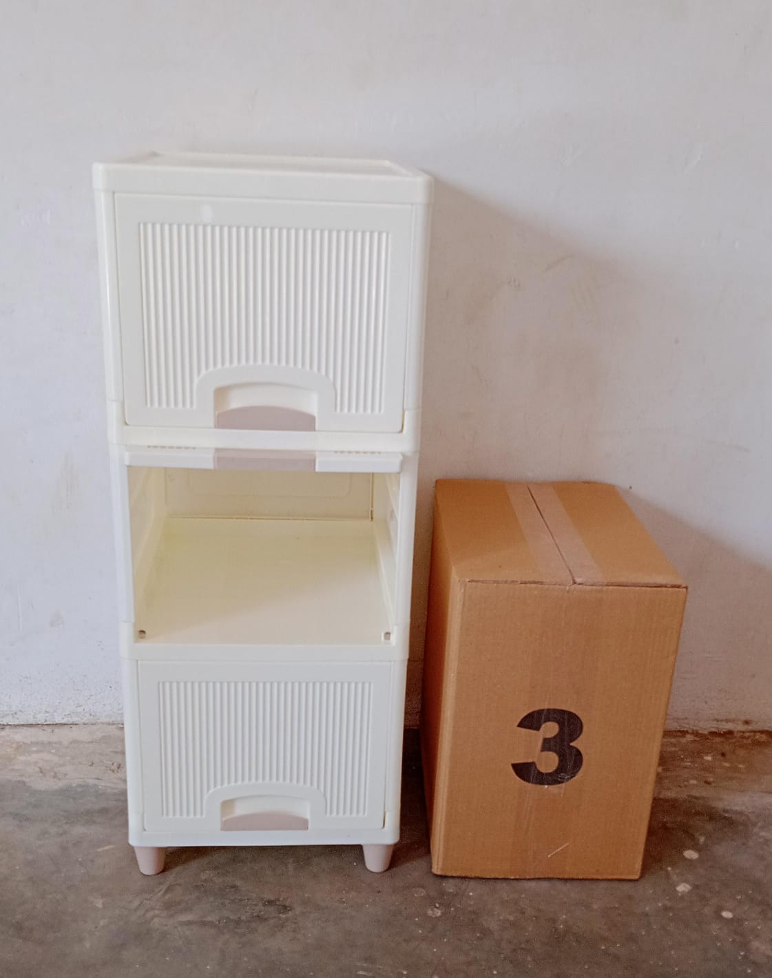 Foldable Multipurpose Drawer Units For Kitchen, Bathroom, Bedroom, Cloth (3 Layer) - Bhavnagar Deodap