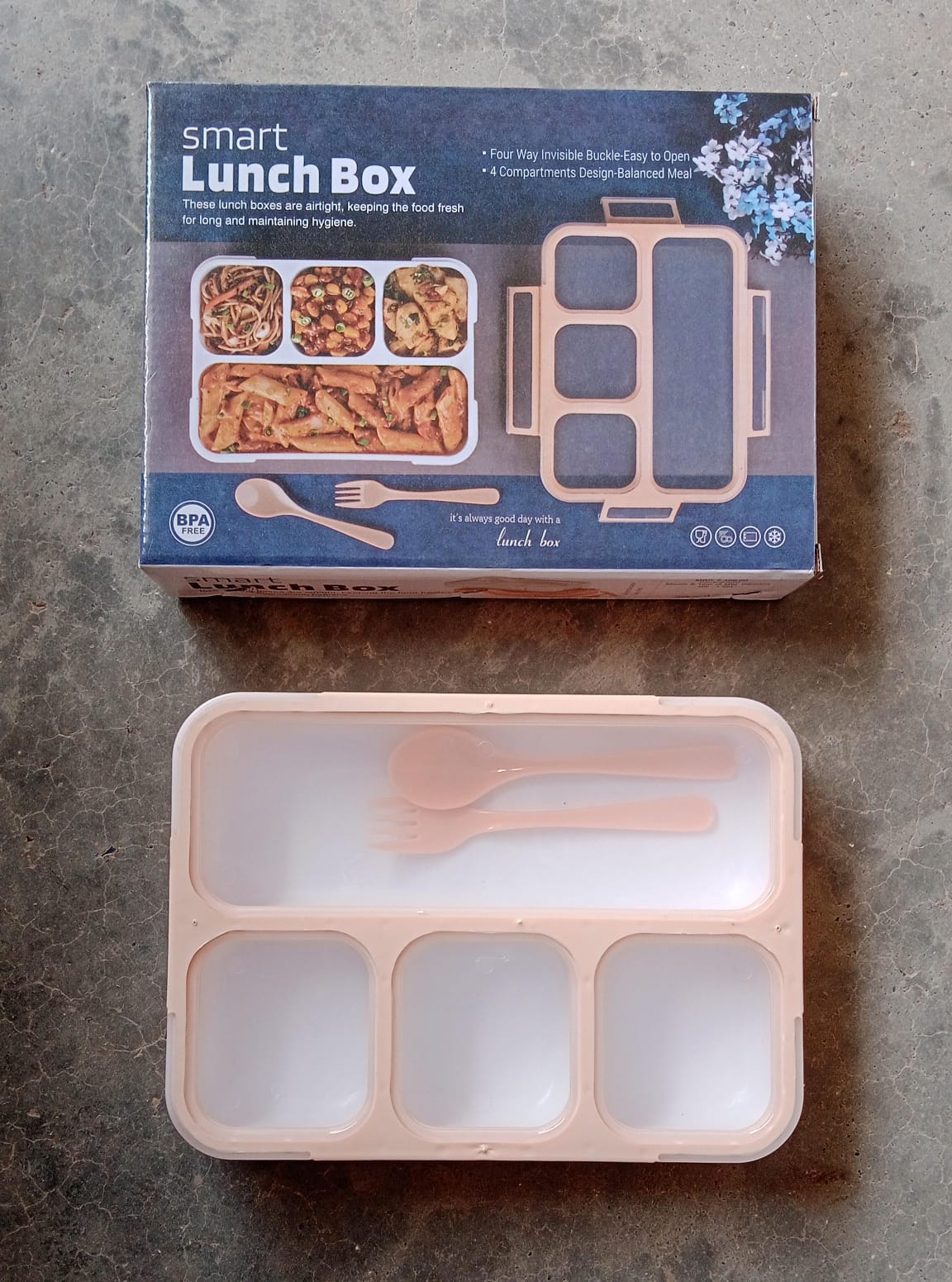 Lunch Box 4 Compartment With Leak Proof Lunch Box For School & Office Use - Bhavnagar Deodap