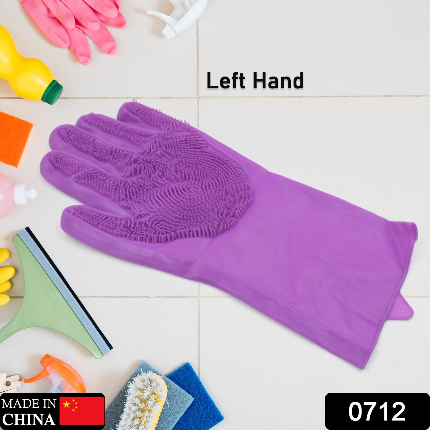 Single Left-Handed Silicone Dishwashing Glove: Scrubber, Reusable, Kitchen Cleaning - Bhavnagar Deodap