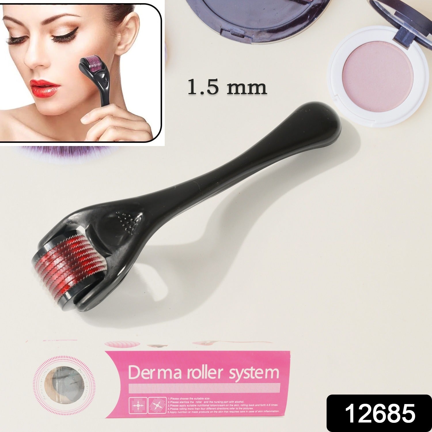 Derma Roller Anti Ageing and Facial Scrubs & Polishes Scar Removal Hair Regrowth (2 MM) - Bhavnagar Deodap