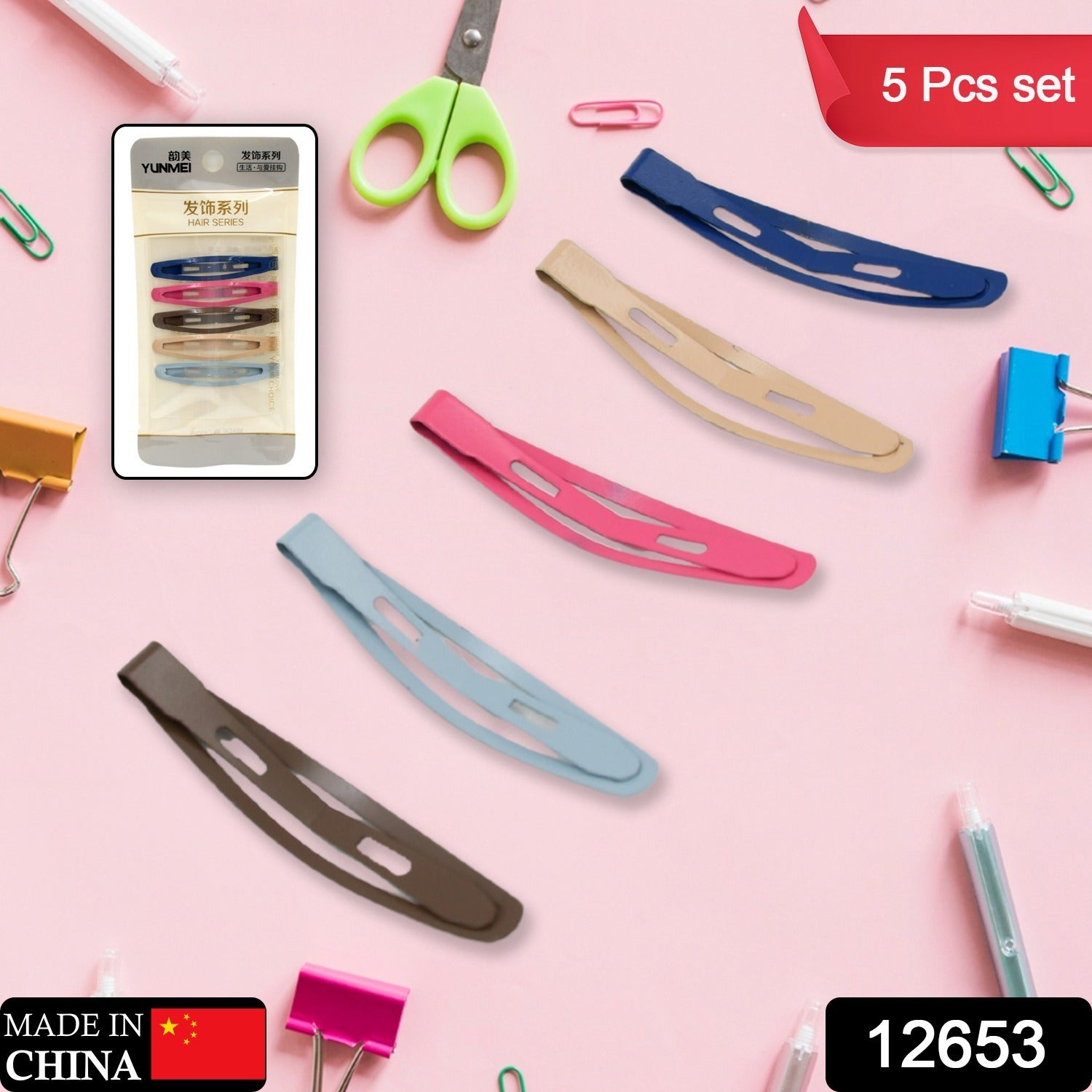 Stylish Women Metal Hairpins Sweet Cute Girls DIY Barrettes Clip for Hair Accessories (5 pcs set) - Bhavnagar Deodap