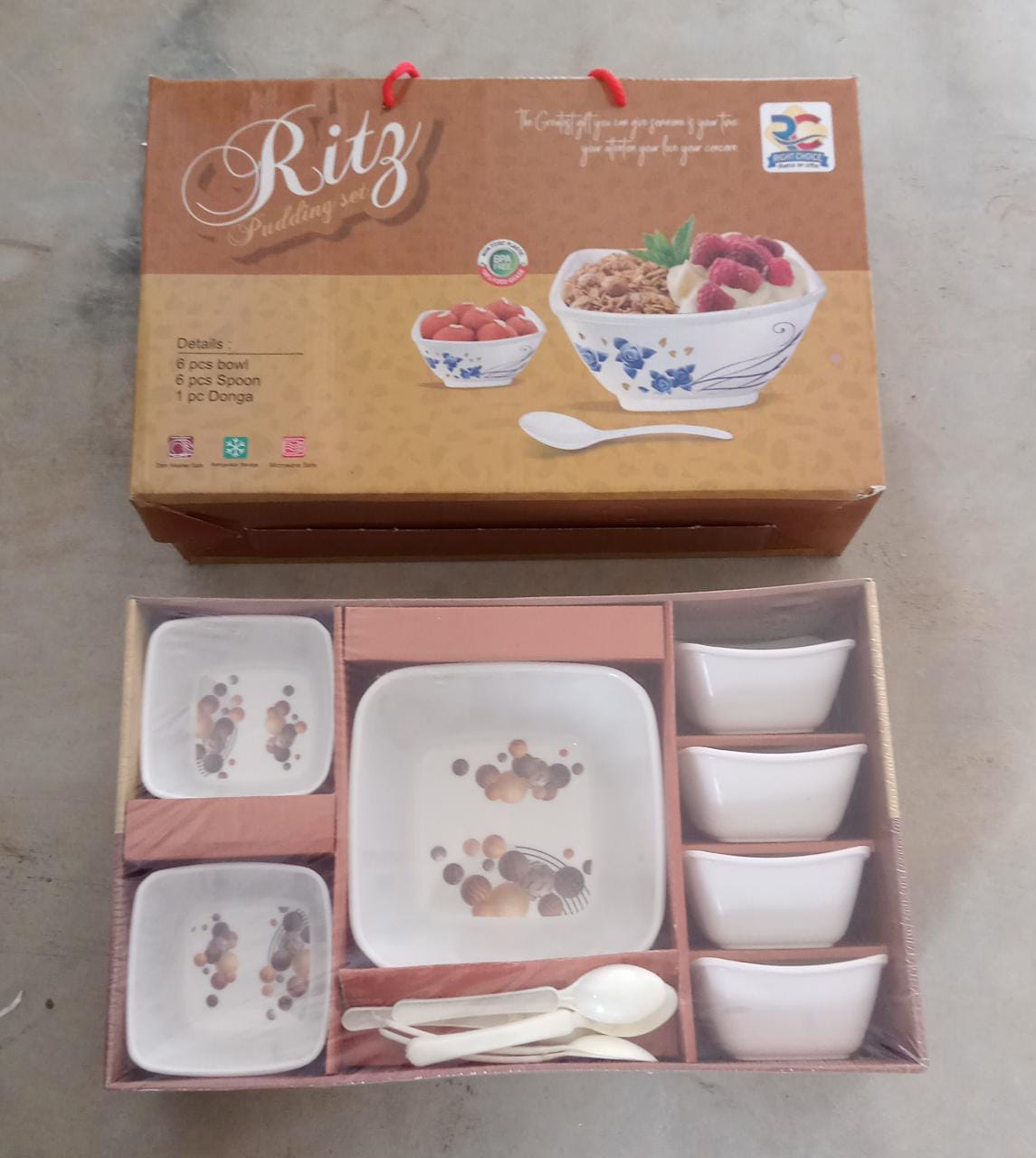 13 Pc Pudding Set used as a cutlery set for serving food purposes and sweet dishes and all in all kinds of household and official places etc. - Bhavnagar Deodap