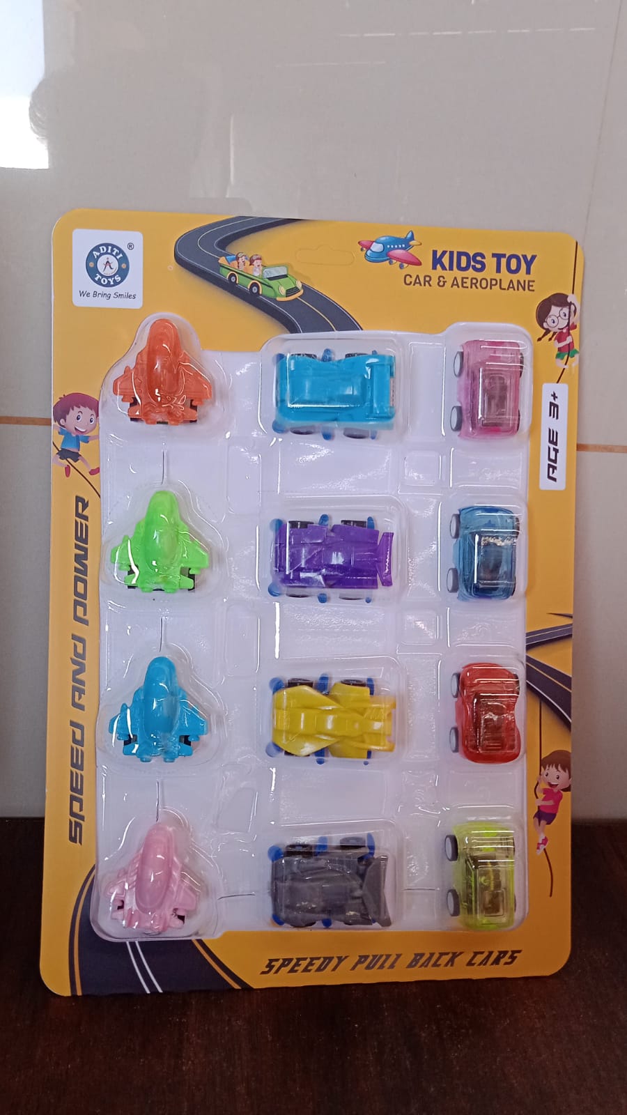 Mini Pull Back Car & Aeroplane Plastic Pull Back Car Cartoon Toys (12 Pcs Set) - Bhavnagar Deodap