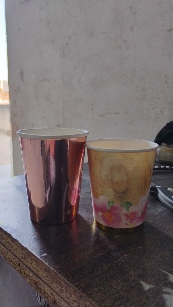 Disposable Paper Cups, Disposable Tea, Coffee Cups (24 Pcs Set / Mix Color & Design) - Bhavnagar Deodap