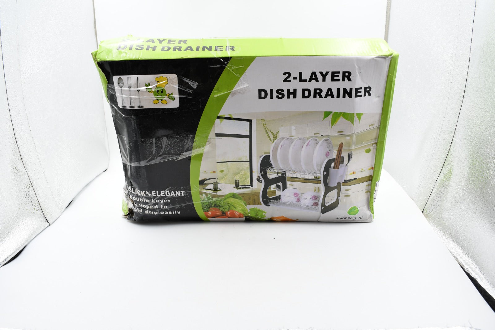 DISH DRAINER TWO LAYER DISH DRYING RACK WITH DRAIN BOARD - Bhavnagar Deodap