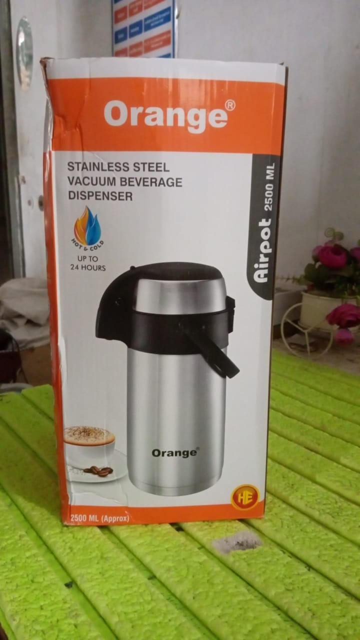 Beverage Dispenser Stainless Steel for Serving Tea and Coffee, Thermos steel (2500 ML) - Bhavnagar Deodap