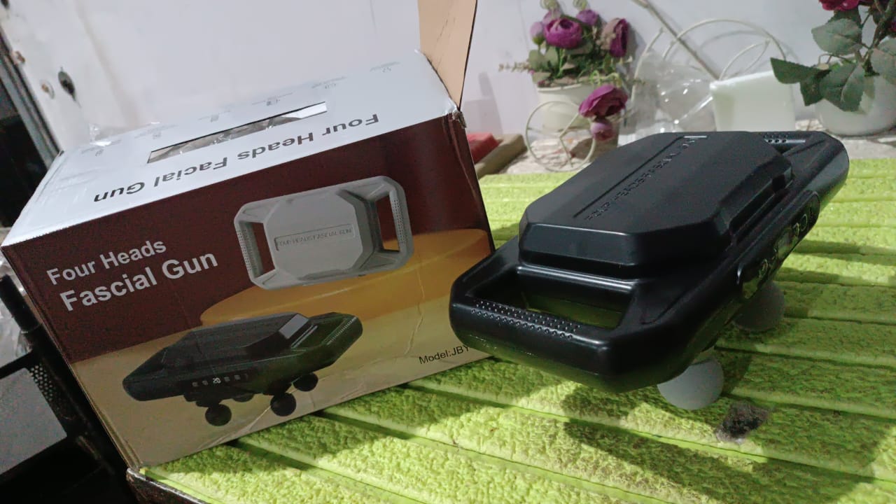 Handheld Full Body Massager 4-Head Massage Gun (1 Pc / Mix Color) - Bhavnagar Deodap