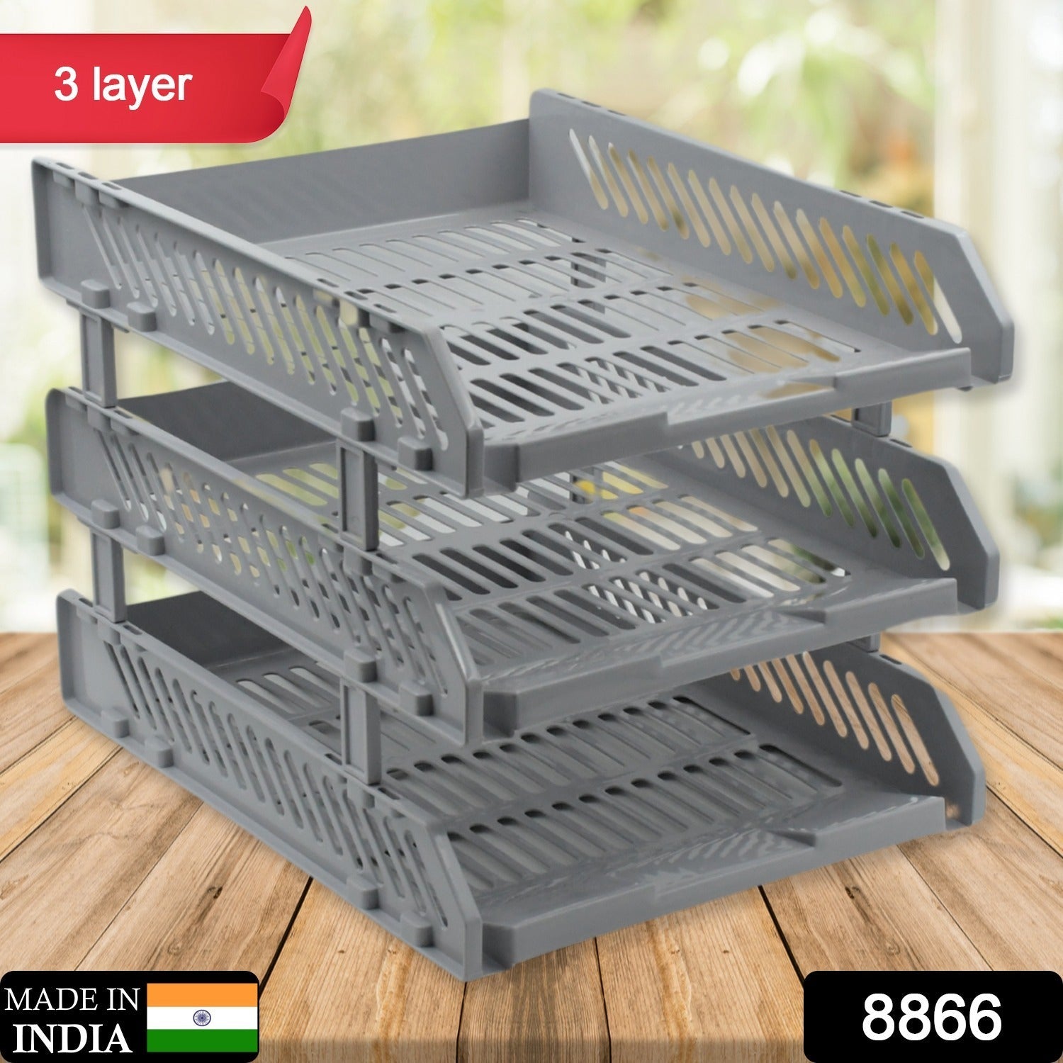 Multifunctional File Rack with Drawers: Desktop Storage for Office Supplies (4/3 Layers) - Bhavnagar Deodap