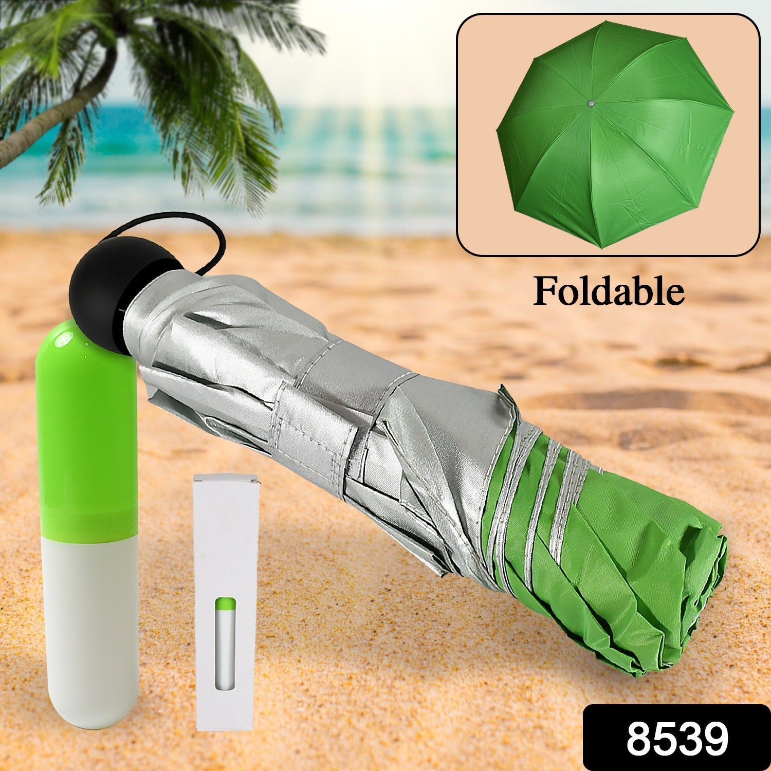 3 Fold Sun Protective Solid Foldable Outdoor Umbrella, Portable Sun, UV Protection Lightweight Rain Umbrella With Umbrella Case For Girls, Women, Men, Boys - Bhavnagar Deodap