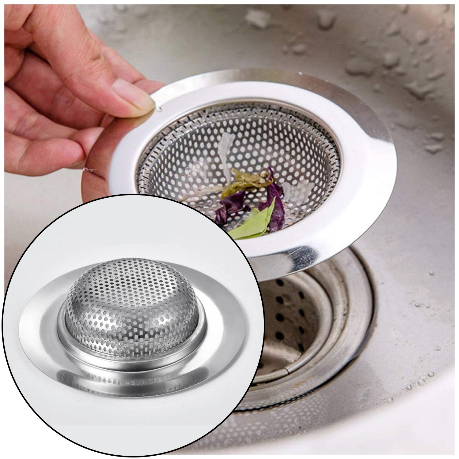 Stainless Steel Sink / Wash Basin Drain Strainer - Bhavnagar Deodap